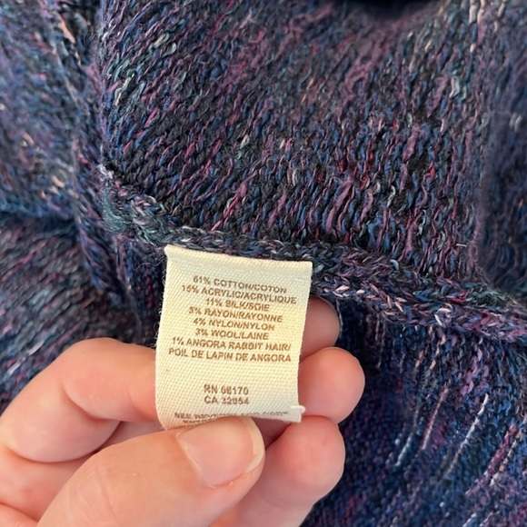 Free People Tweed Knit Silk Wool Angora Button Down Cardigan Size Small - Picture 9 of 9